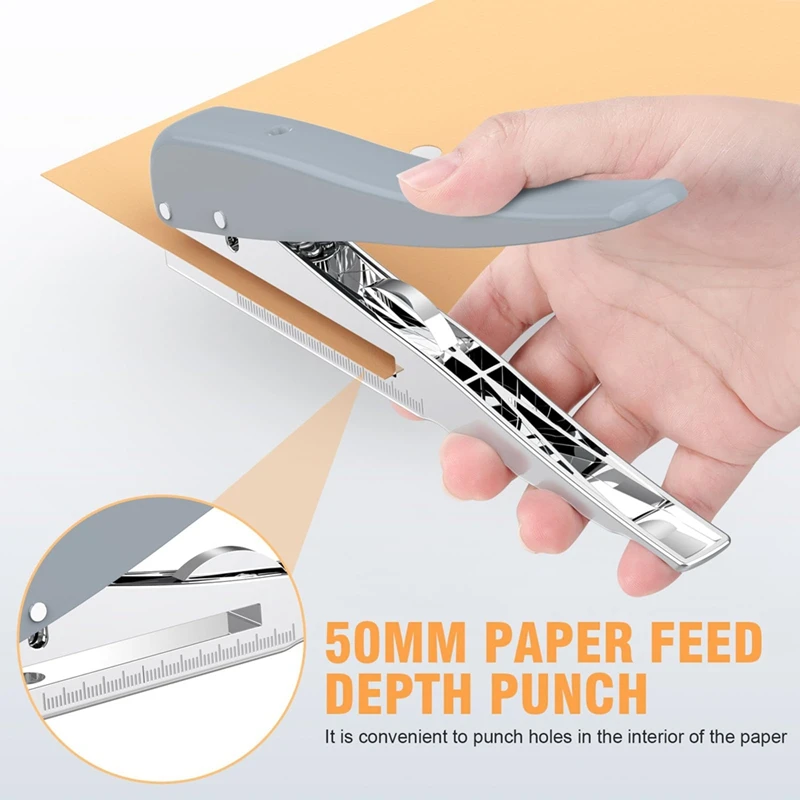 Heavy Duty Single Hole Punch,Hole Puncher 25 Sheets Capacity Paper Punch for Paper ID PVC Cards Scrapbook 8MM