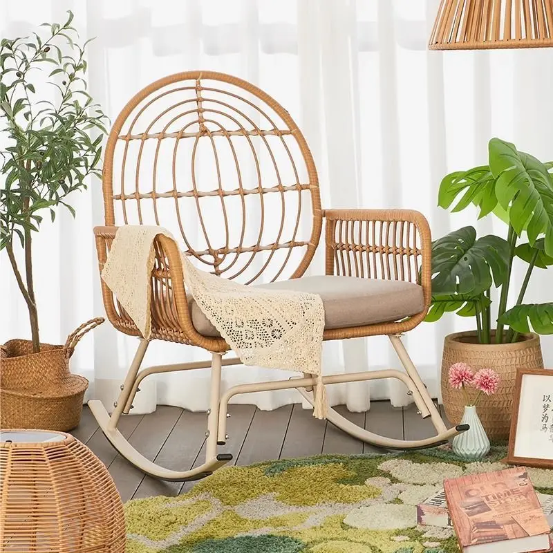 Household balcony recliner sofa lazy indoor small apartment living room cradle chair rattan
