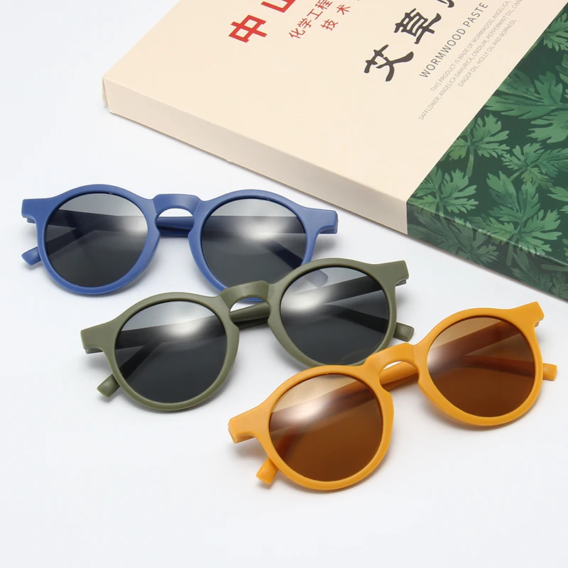 Luxury Brand Baby Sunglasses Toddler Children UV400 Round Frame Goggles Outdoor Kids Girls Summer Infant Vintage Eyewear