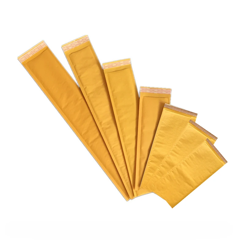 

16 Sizes Long Shaped Bubble Bag Yellow Kraft Paper Packaging Bags Self Seal Adhesive Padded Envelope Umbrella Shipping Bag 10Pcs