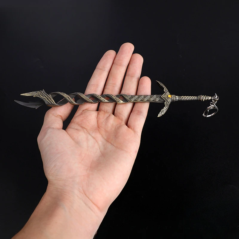 8.66inch Eldens Weapon Godslayer's Greatsword Alloy Craft Keychain Game Rings Peripherals Collectible Ornaments Toys Boys Gifts