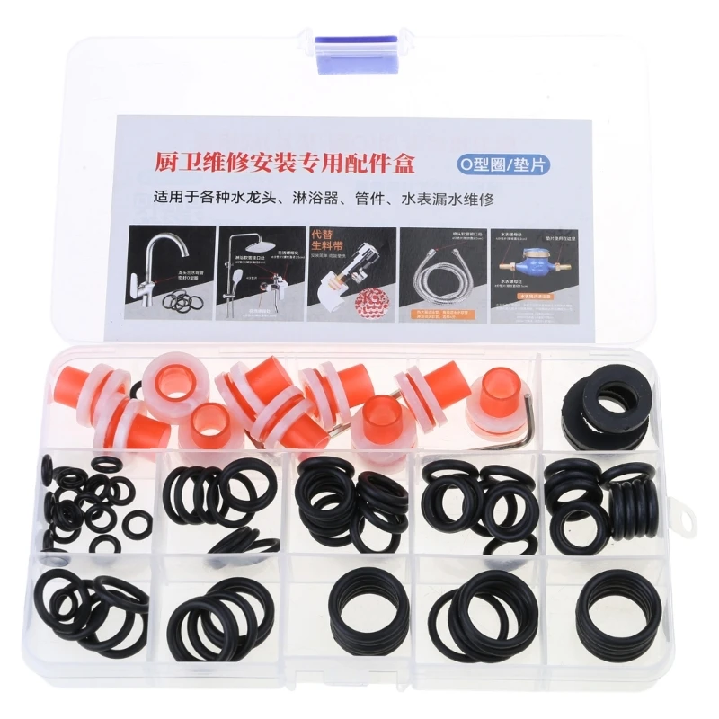 Flat Rings Seal Washer Assortment Kit Loosening Prevention Plastic Gaskets Repair Faucet Pipe Water Hose DropShipping