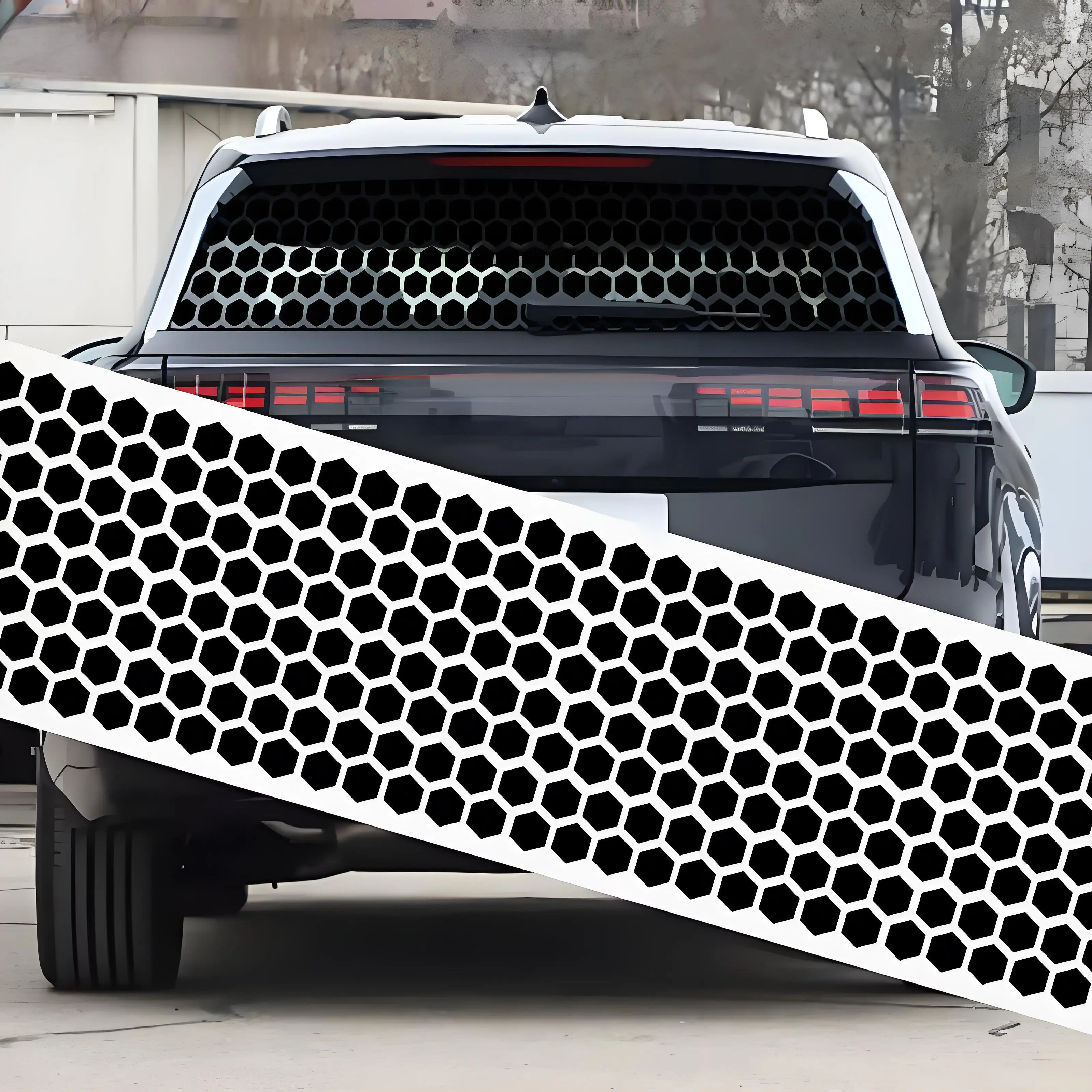

Honeycomb Center Pillar Rear Windshield Car Sticker Car Modification B-pillar Frame Masking Scratches Car Decoration