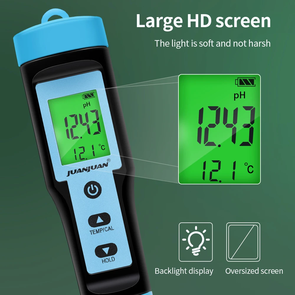 JUANJUAN Food PH Meter Digital LCD 0.01 Resolution High Accuracy Sensor Temp Acidity Tester for Fruit Cheese Meat Canning