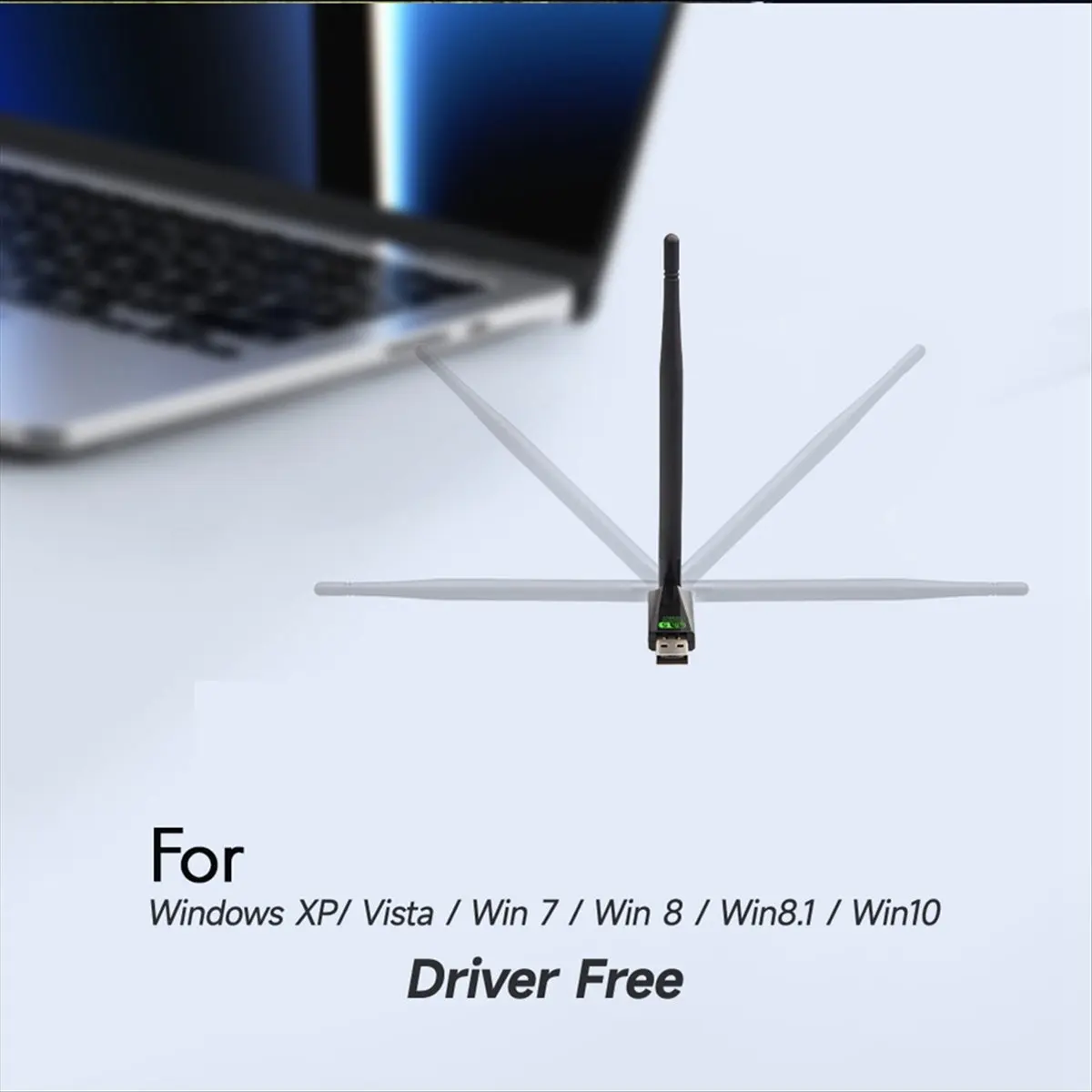 WiFi 5 WiFi Network Card 650M Dual Band 2.4G 5G Antennas Network Receiver USB Adapter Driver Free for 7/8/10/11