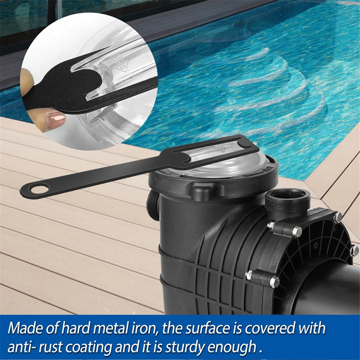 

‌Pool Pump Lid Removal Wrench - Heavy-Duty Strainer Cover Tool for Filter Equipment