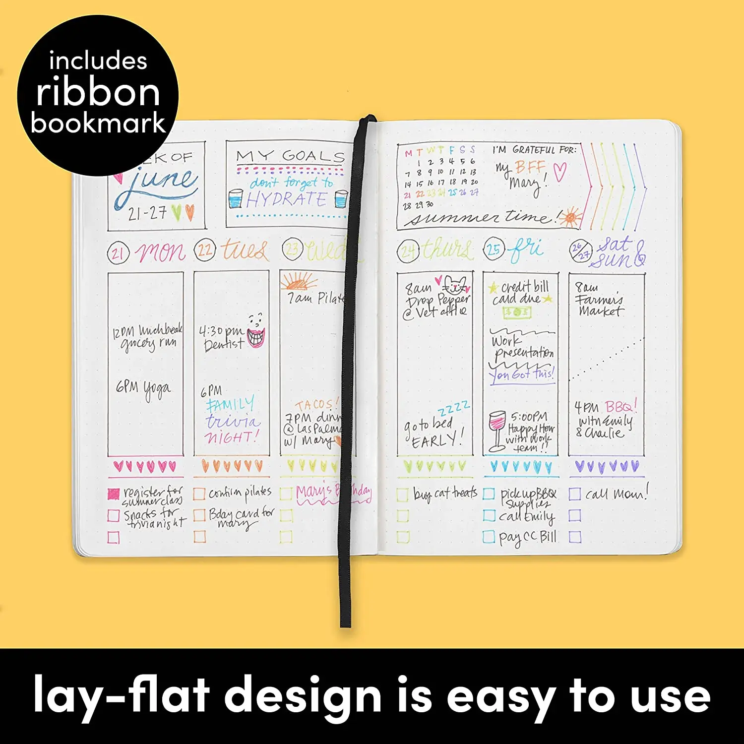 Medium Dotted Journal Notebook, Stitched Hardcover A5 Writing Journal, White Pages, Lay Flat, Notebook for Work or School Office