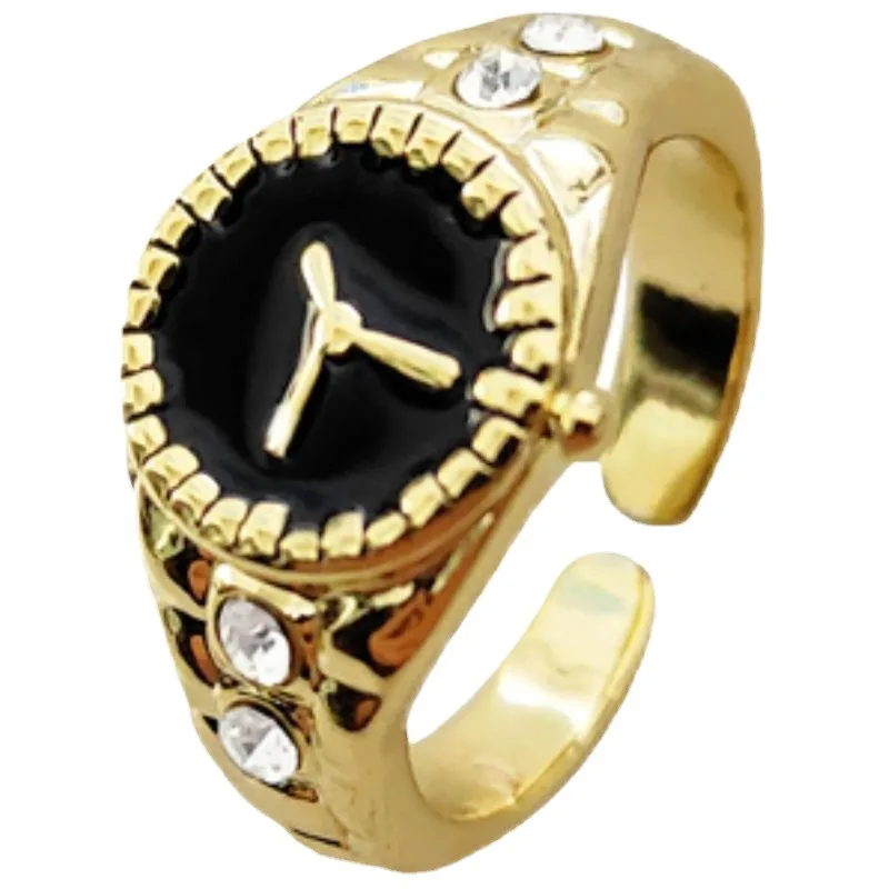 Ladies personality senior niche index finger ring watch shape design ring female jewelry gift