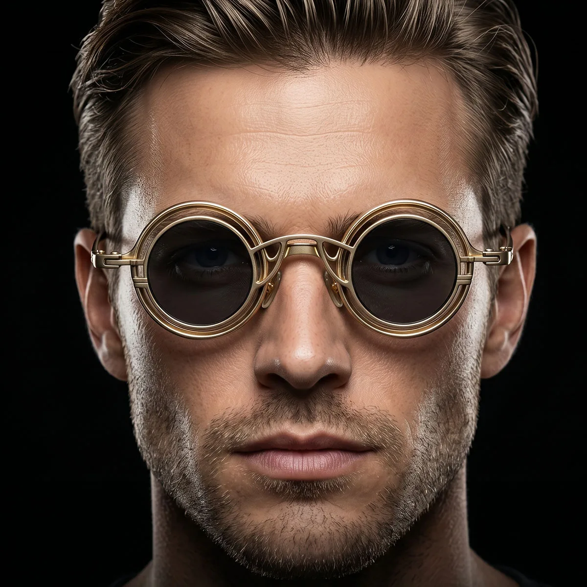 Runde Steampunk-Sonnenbrille für Herren, Vintage Hip-Hop-Modebrille 2026, Metallrahmen, Punk-Sonnenbrille, Dropshipping, Gafas De Sol Hombre