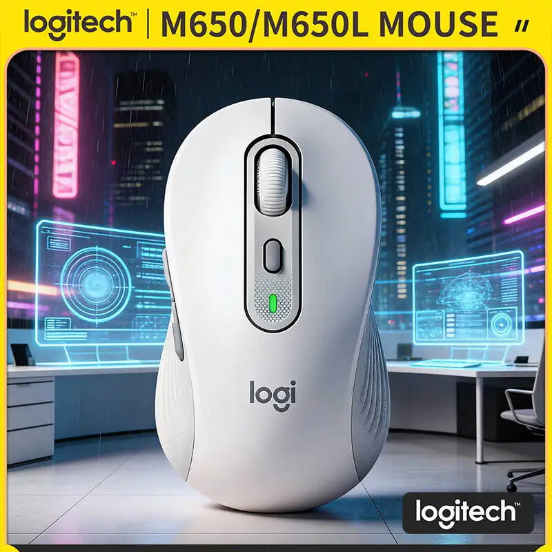 

Беспроводная эргономичная мышь Logitech M650/M650L - мягкая подставка для большого пальца, резиновые накладки, на 90% снижение шума, радиус действия 10 м