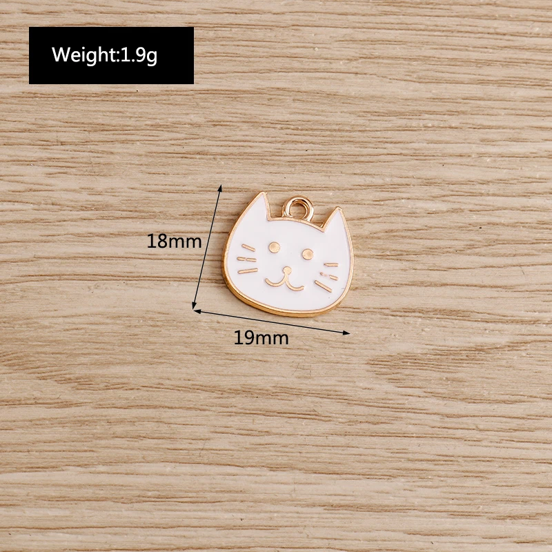 10 teile/los Cartoon Emaille Tier Katze Charms für Frauen DIY Ohrringe Anhänger Halsketten Handgemachte Armband Dekoration Schmuck Machen – Detail 19