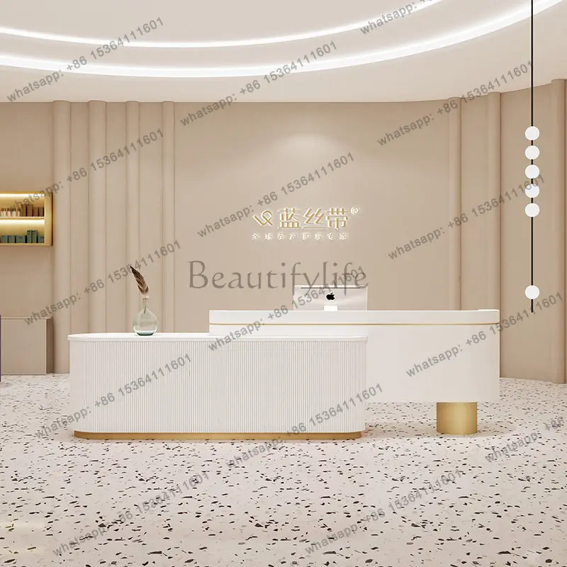 Factory Direct Sales Modern Minimalist Company Reception Desk Nordic High-end Hotel Consultation Counter Bar Commercial Furnitur