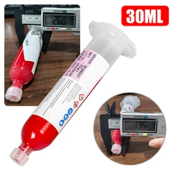 1/2 stücke 30ml/40g SMD SMT BGA IC Reparatur Chips Schablone Paste Dispenser Rot Kleber mit 10 stücke Nadeln PCB Reflow Masking Schweißen Paste