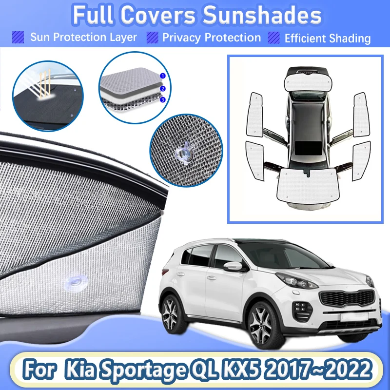

For Kia Sportage QL KX5 2017-2022 2020 Car Full Sun Visor Windshield Cover Retractable Protection Prevention UV Car Accessories