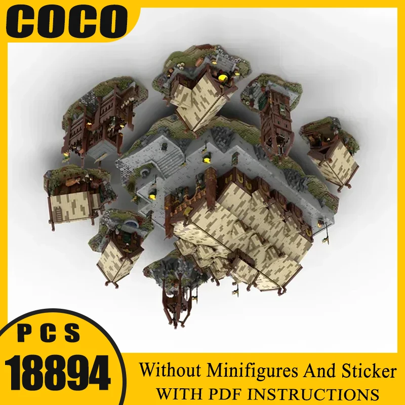 

UCS Rohan Golden Hall Bundle Модель Кольца Фильм YcMoc Строительный блок DIY Средневековые времена LOTR Волшебный замок ToyТехнологические кирпичи