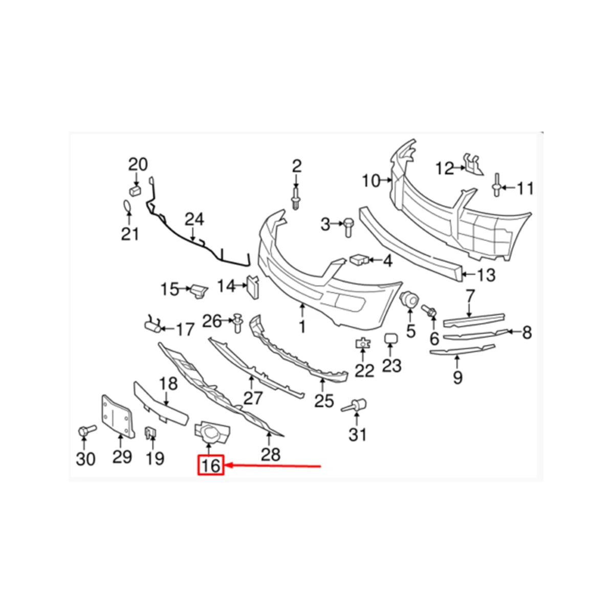 Protezione paraurti anteriore auto per MERCEDES-BENZ GL-CLASS X164 2006-2012 copertura fendinebbia RH 1648800824