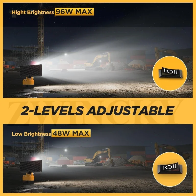 For DeWalt 18V Battery，Cordless Work Light Portable Flashlight LED Lamp Outdoor Emergencies Lighting 2 USB Fish Camping Lights