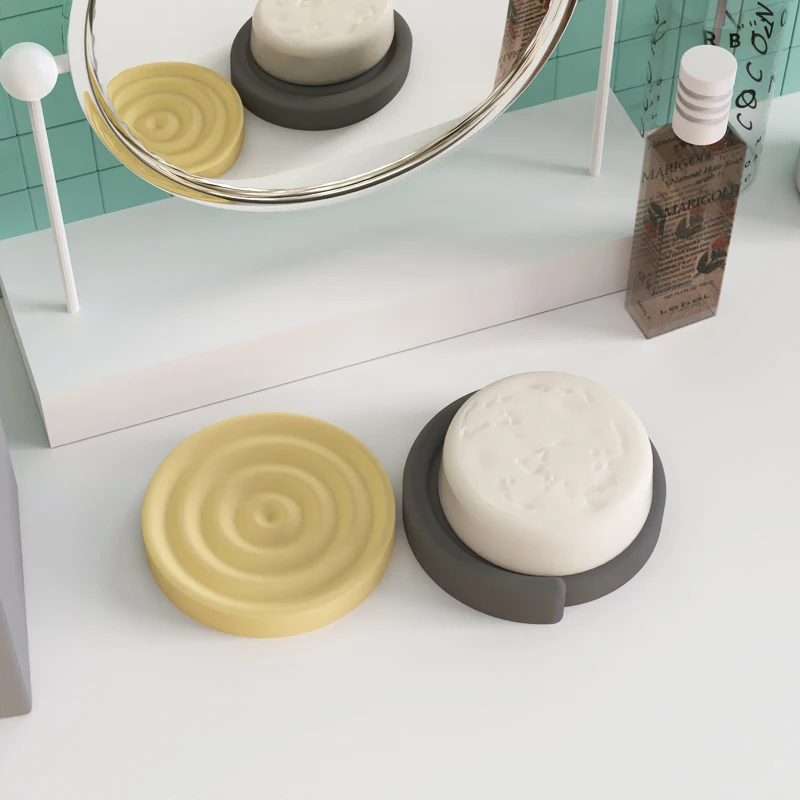 

Concrete Soap holder Silicone mold Cement Soap tray Mat mold Bathroom products creative ring design molds