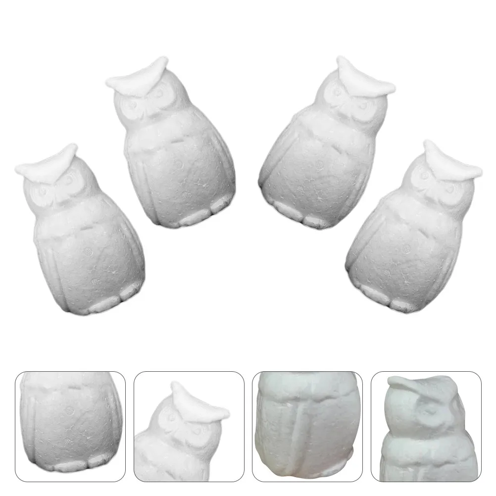 

Набор из 4 заготовок для поделок: фигурки сов из пенопласта для детей, для создания домашних украшений, на день рождения, Новый год, для творческих занятий