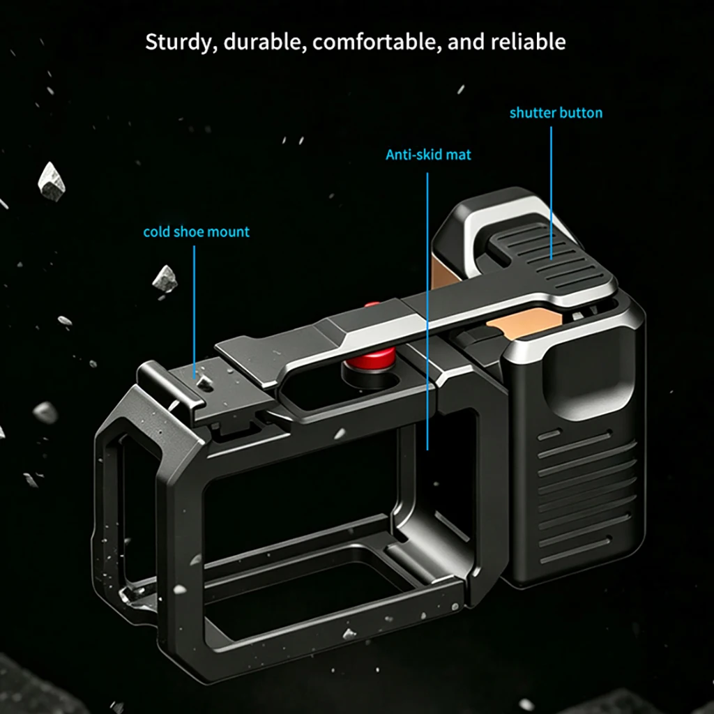 BGNing für DJI OSMO Action6 Kamerakäfig mit Holzgriff, Metallrahmen-Schutzkäfig für OSMO Action 5Pro 4 3 – Detail 10