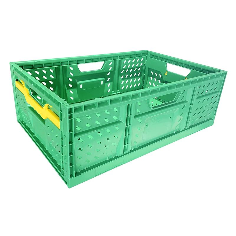 Large Farm Vegetables and Fruits Stackable Storage Foldable Foldable Plastic Box Crate Tray with Logo