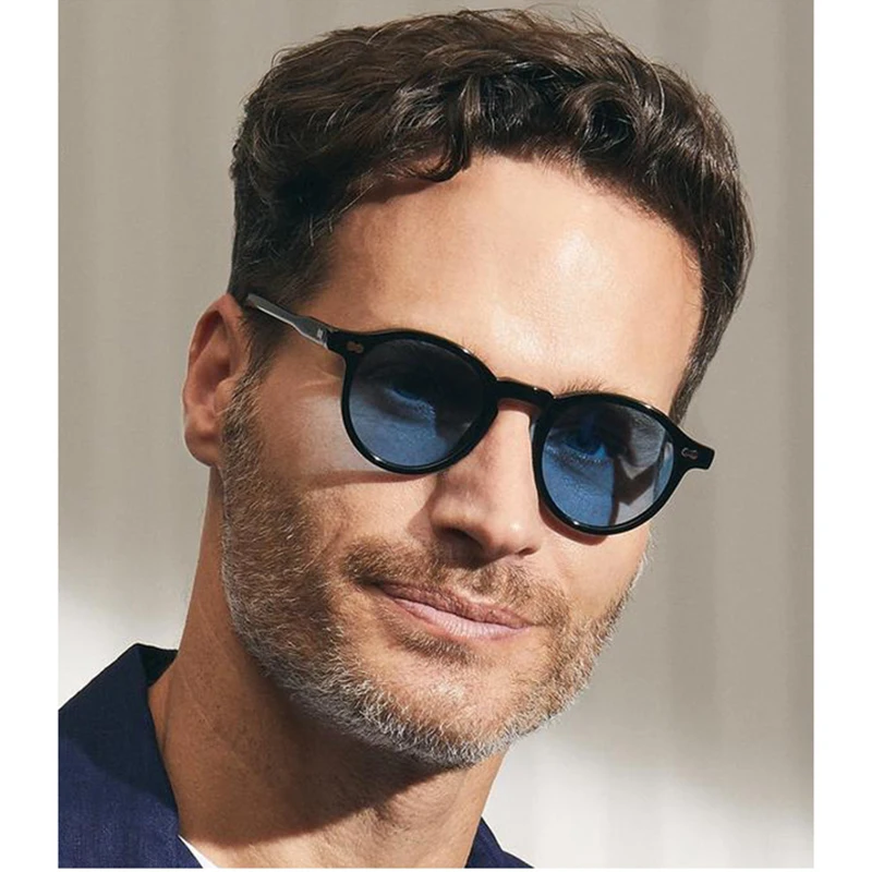 Lemtosh Round Sunglasses Man Johnny Depp Polarized Sun Glasses Woman Luxury Brand Vintage Acetate Frame Night Vision Goggles