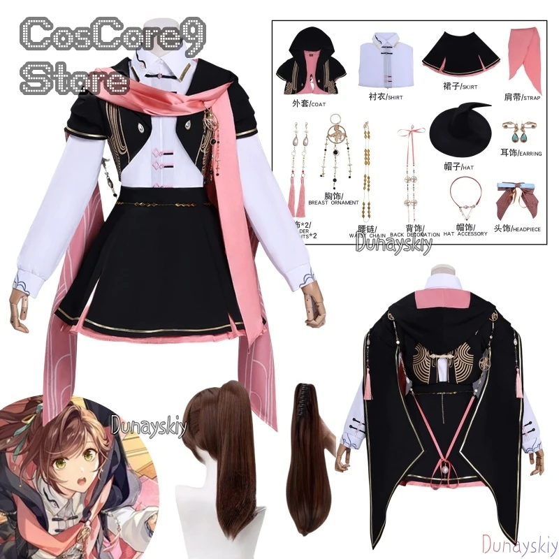 Costume d'héroïne Miss avocat, uniforme larmes de Themis Rosa, tenue de fête de carnaval d'halloween pour femme et fille, ensemble cape, jupes