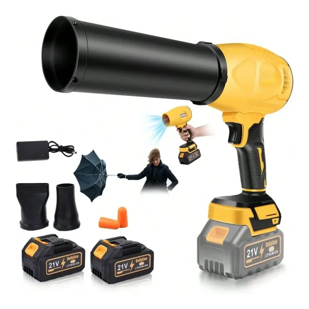 

Leaf Blower 40,000 RPM Handheld Powerful Blower, 145 MPH HighSpeed Airflow, Equipped With Extended Nozzles Long Flat Round For