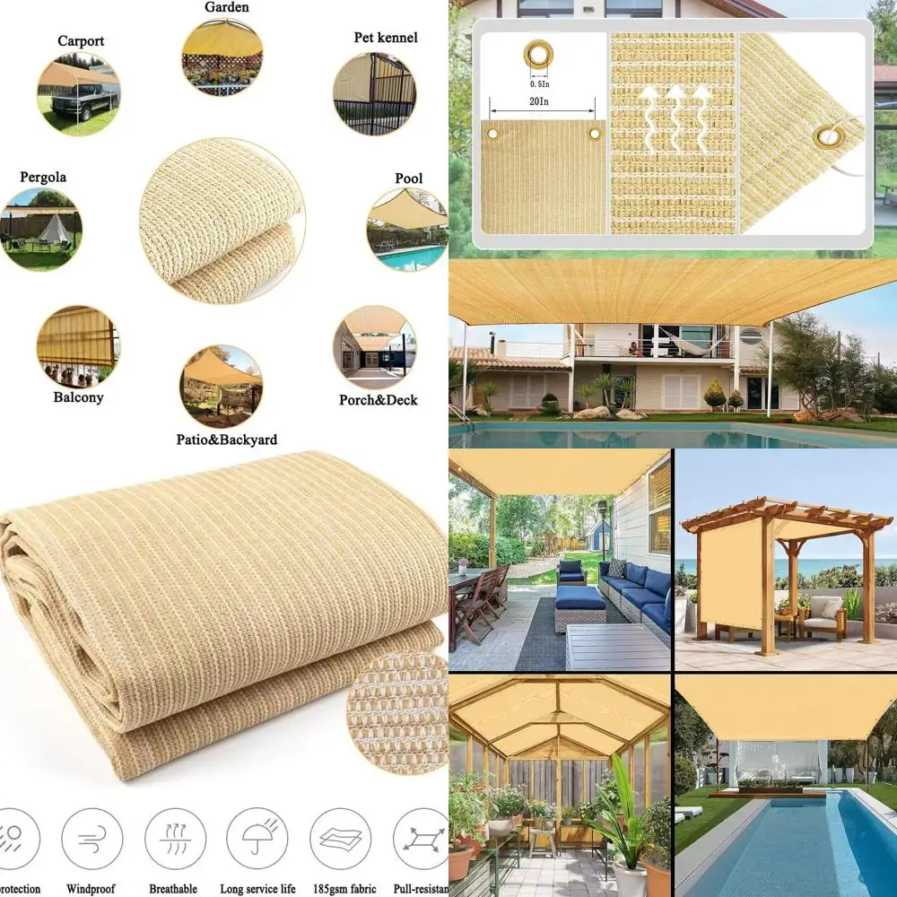 90% 차광 6x15피트 그늘망 메쉬 커버 (야외 파고라, 정원, 테라스, 데크, 뒷마당용)