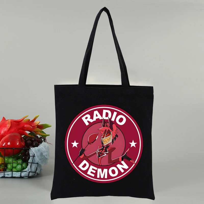 Hazbin-Alastor Bolsa de Ombro para Mulheres, sacola reutilizável, sacolas de compras, bolsas femininas, melhores presentes para hotéis