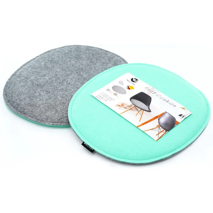 

Felt Chair Pads seat Cushion DSW Plastic Chairs Pads 2Piece Oval Shape Easter Spring Gifts Resolution Mint Green + Gray