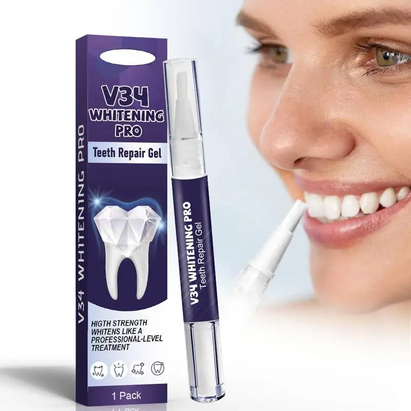 Teeth Whitening Toothpaste Cleaning Enamel Repair Remove Whitening Corrector Purple Color Stains Breath Fresh Pen