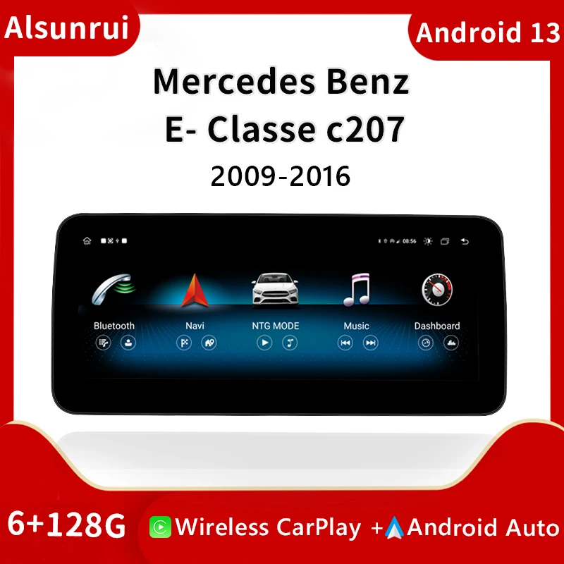 

12,3 "1920*720 беспроводной Carplay Android 12 автомобильный радиоприемник для MERCEDES BENZ E класса E-Class C207 W207 A207 2009-2012 мультимедийный экран