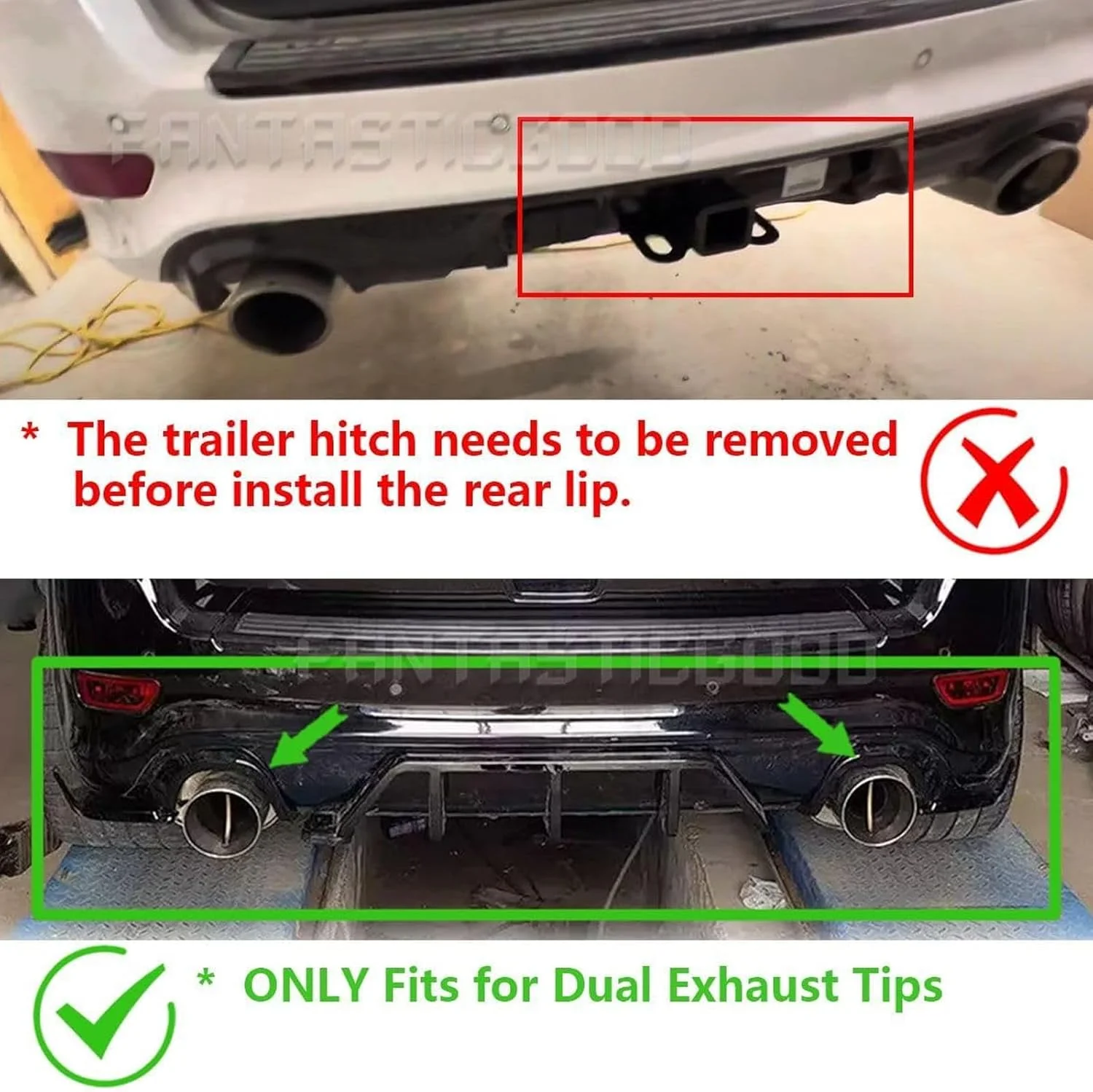 Rear Bumper Diffuser 3Pcs For - Model Kit Jeep 评论和价格