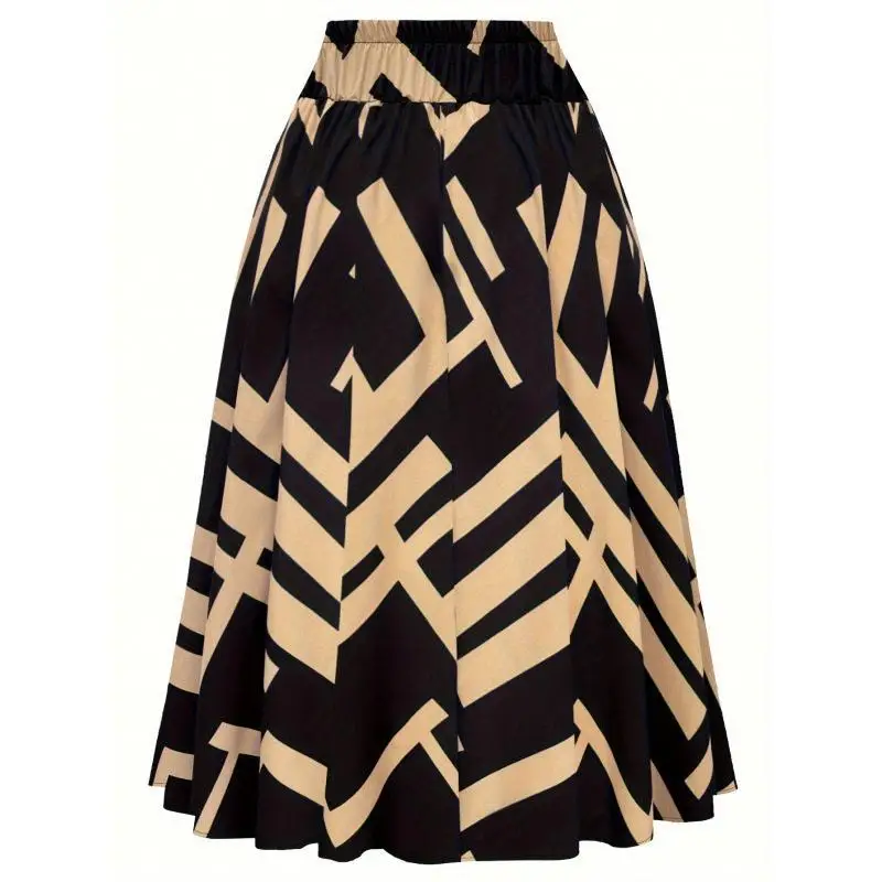 Printed Belt Midi Skirt Floral Waist Design Half-length Skirts Women's Fashion Denim Fabric Batwing Style Winter  Collection