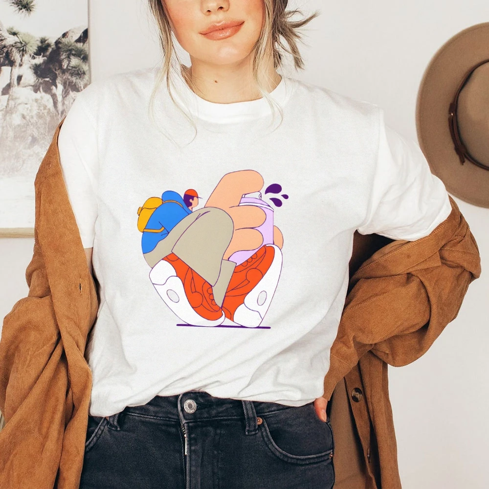 Bez zmarszczek koszulka gimnastyczna Y2K - kompaktowa koszulka z krótkim rękawem do ćwiczeń w hotelu, zwiedzania, trwałość nadruku w stylu vintage