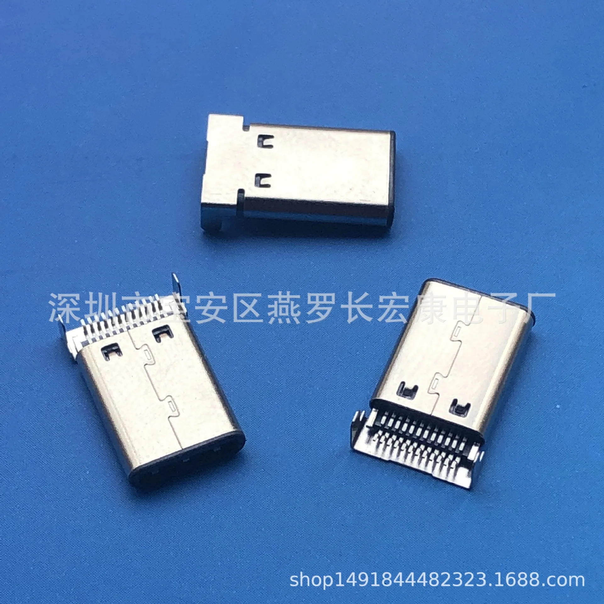 For TYPE-C 16Pin male, upright patch SMT upright sticker, four feet in line, riveting, with dust plug