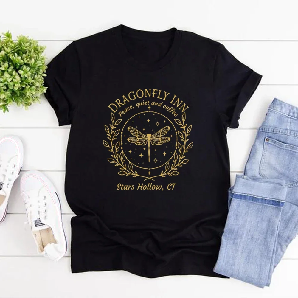 Stars Hollow T-shirts Dragonfly Inn Shirt Lukes Diner Tee Matching Women T Shirt Stars Hollow Tee Vintage Tshirt Women Clothes