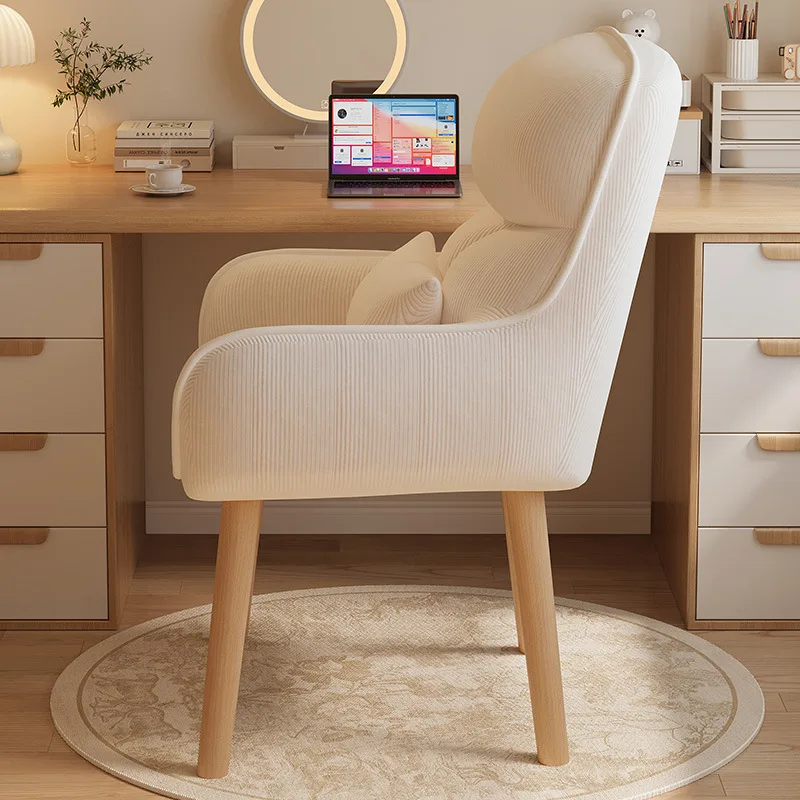 Comfortable Fabric Computer Chair for Bedroom Study Office with Backrest Home Desk Chair