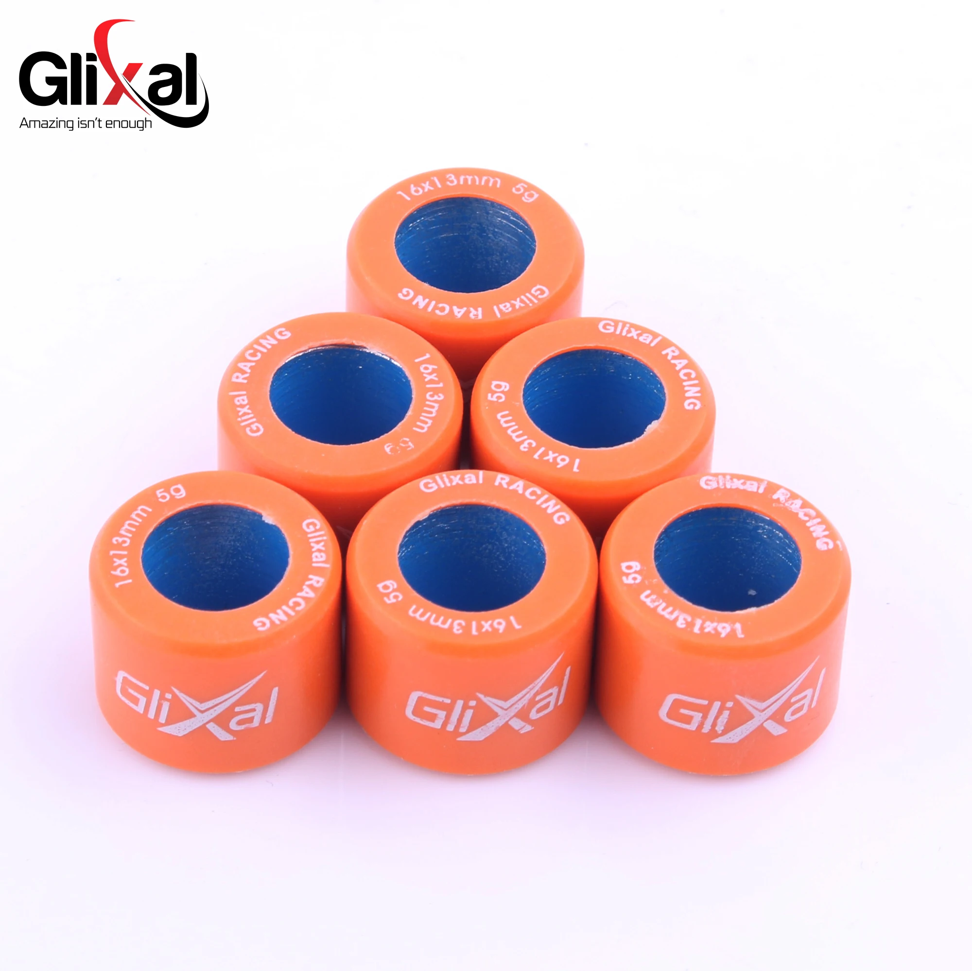 Glixal 16X13mm High Performance Racing Variator Roller Weights Set 139QMB GY6 50cc - 100cc Scooter Moped ATV Go-Kart (5g-10g)