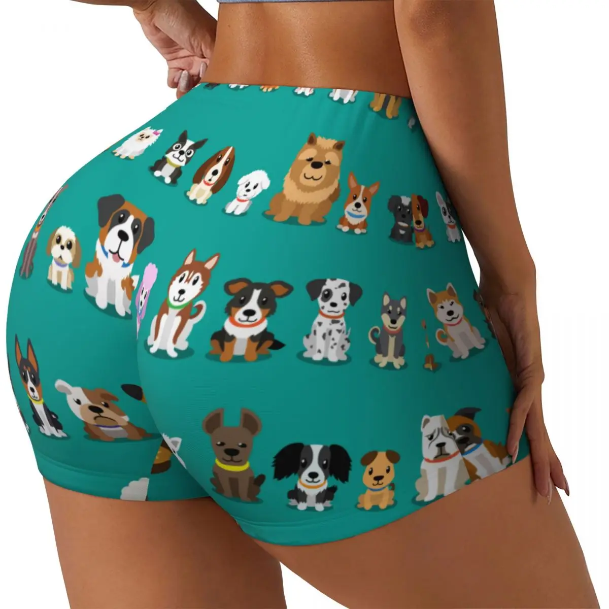 

Women Yoga Shorts Cartoon Dogs Workout Shorts Fitness quick-dry Ladies Yoga Gym Running Short Pants Sportswear