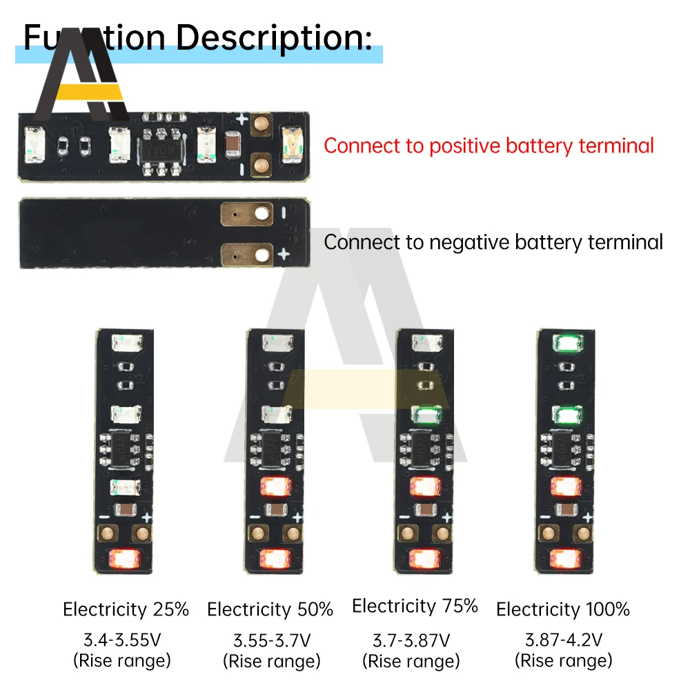 3.7~4.2V Metering Module Mini LED 1 String Ternary Lithium Battery Capacity Board Power Display Module