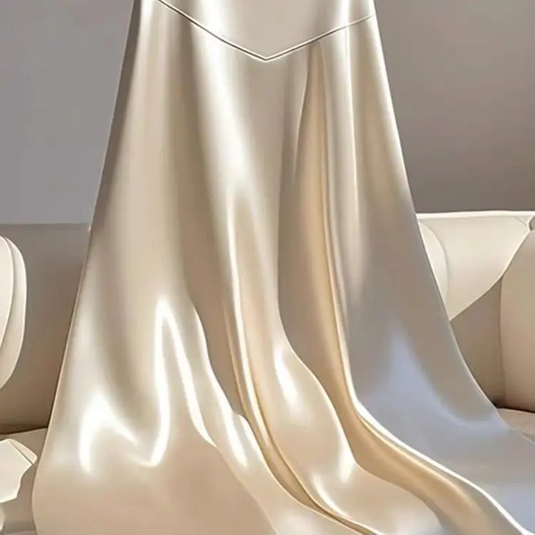French Hepburn style western-style skirt with European style, white satin skirt for women in spring  long skirt  Regulai Fit