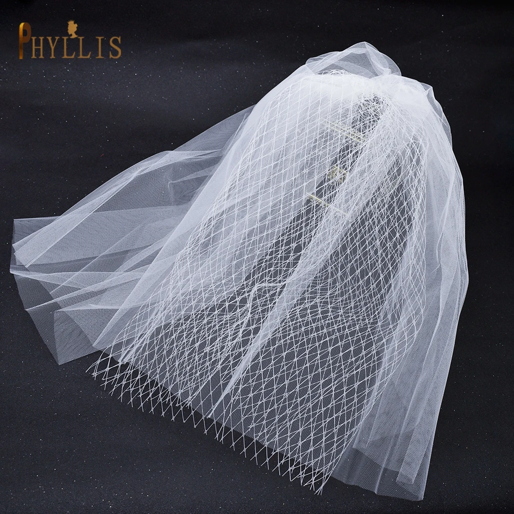 JM05 Handgemaakte Vogelkooi Sluier 2 Layer Dames Hoeden Wedding Party Bridal Mesh Tiara Bruid Haar Accessoires Vrouwen Party Haar Sieraden