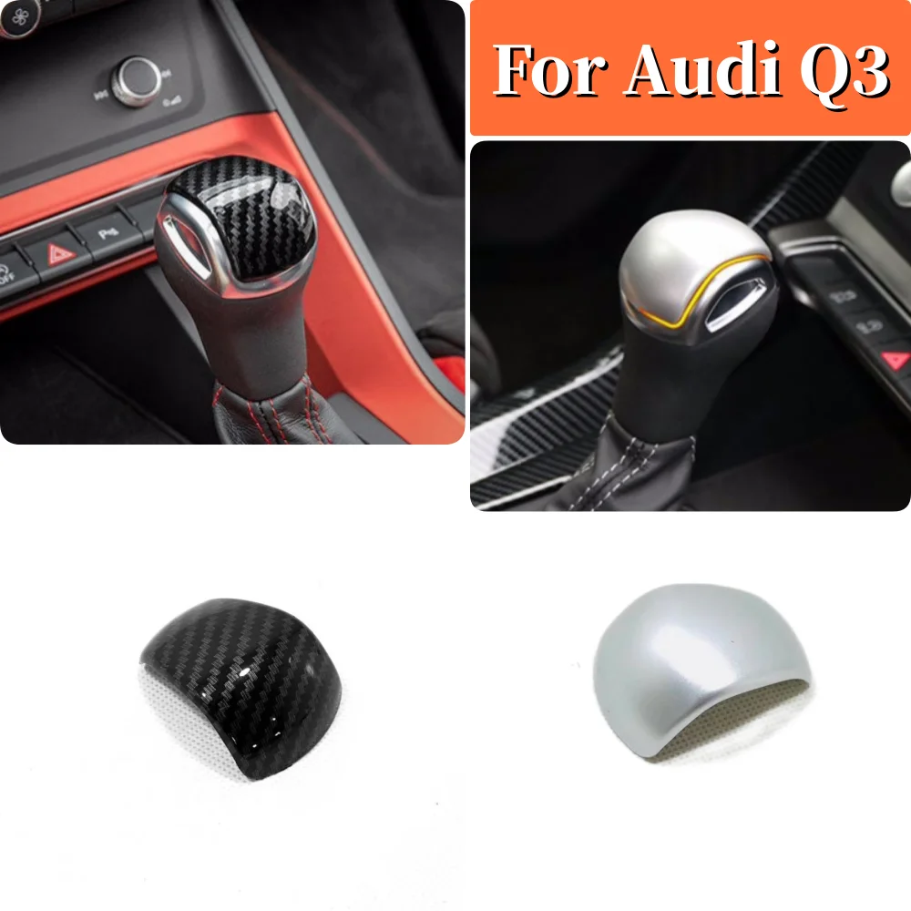 

ABS Carbon Fiber Interior Car Center Console Gear Shift Head Decoration Cover Trim For Audi Q3 2019-2023 Styling Accessories