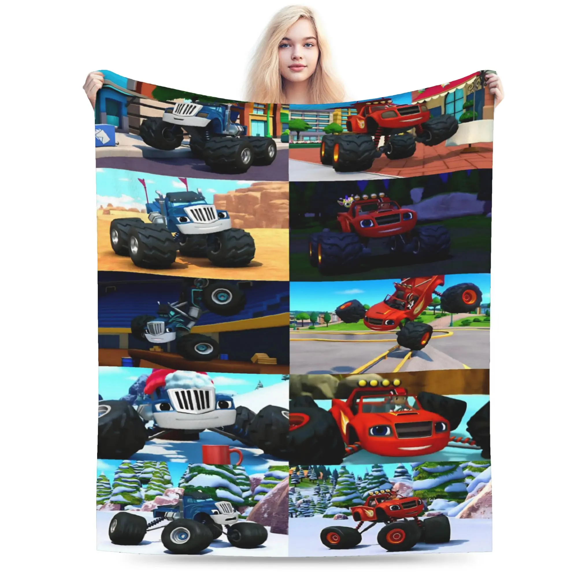 Comfortable Blaze and the Monster Machines Blanket Accessories Sofa Decorative  Throws And Blankets Super Soft Flannel for Couch