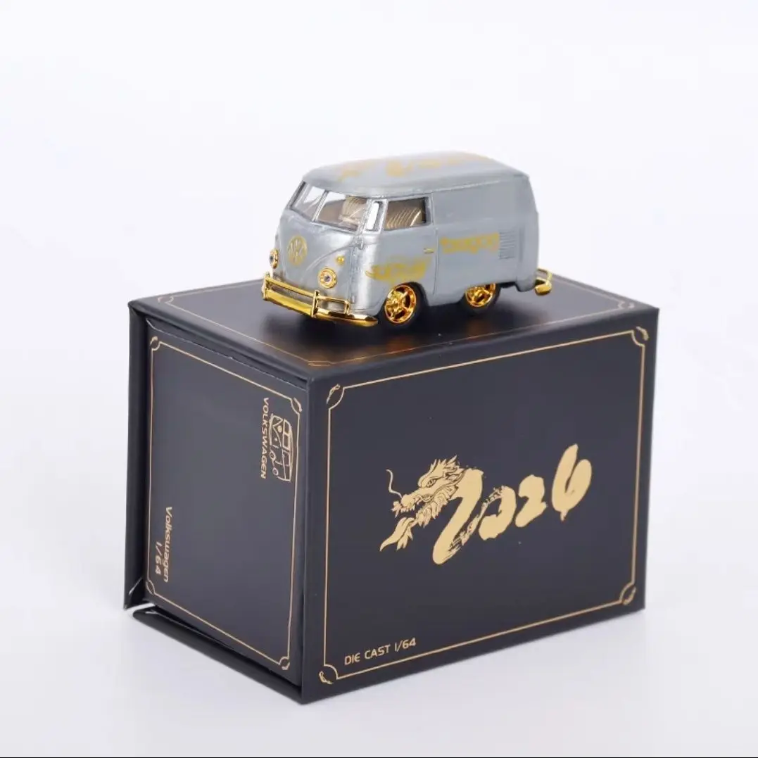 HYModel moulé sous pression 1/64 échelle Volkswagen alliage modèle voitures Volkswagen 1960 VW Bus jouer avec la boîte cadeau originale de voitures jouets