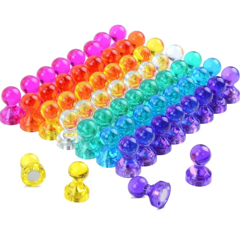 100 قطعة مغناطيس الثلاجة النيوديميوم القوي الملون دبوس الإبهام السبورة الثلاجة ملصق مكتب دبابيس الضغط المغناطيسي #4