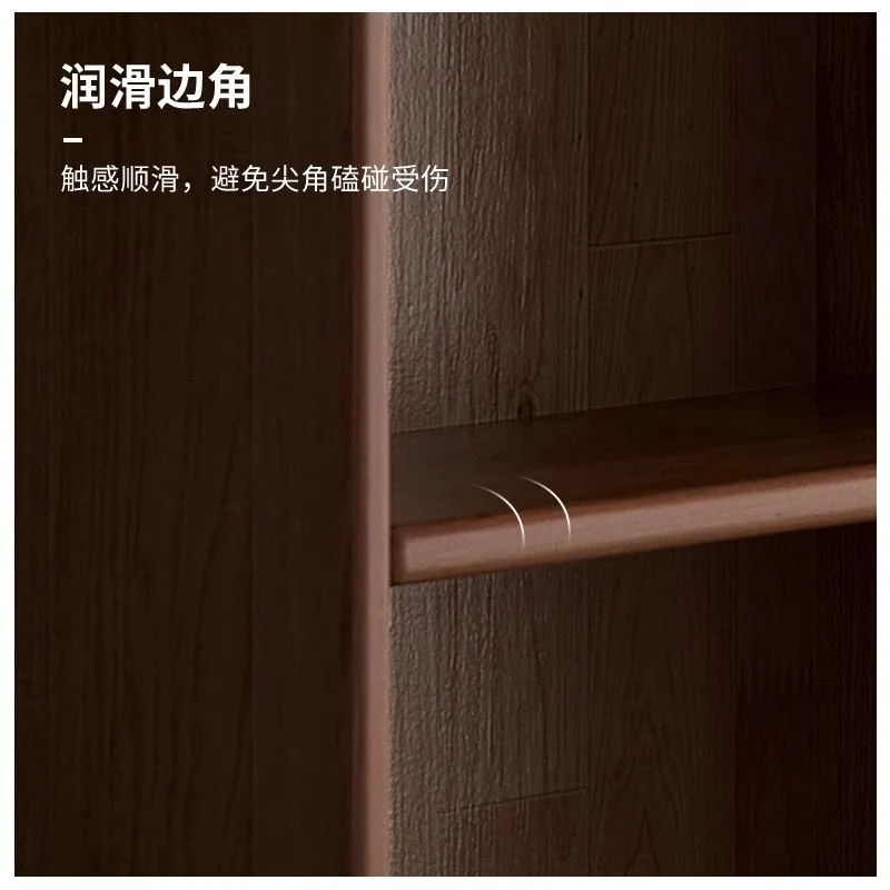 All solid wood bookcase integrated whole wall one wall bookshelf floor walnut color living room display cabinet storage locker