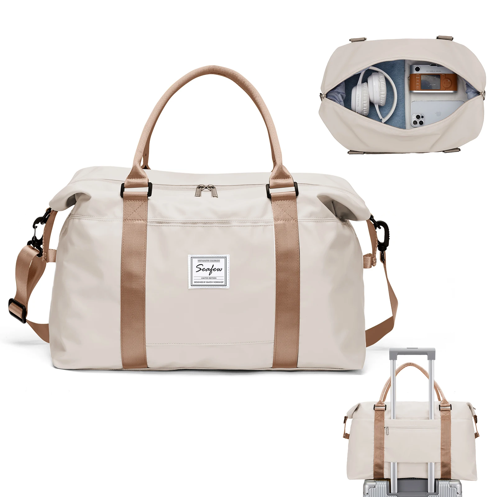 Женская дорожная спортивная сумка с мокрым карманом на молнии, нейлоновый материал